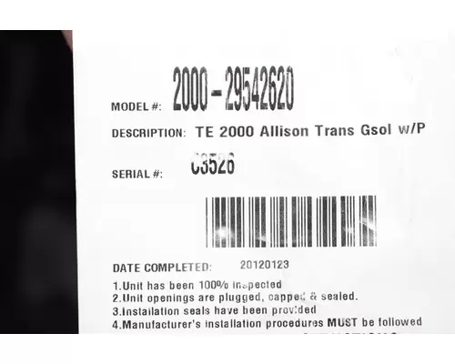 ALLISON 2000 Transmission