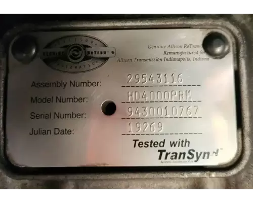 Allison HD 4000 Transmission Assembly