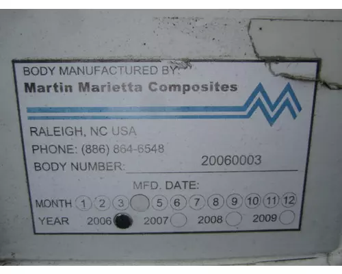 BOX VAN MARTIN MARIETTA COMPOSITES TRUCK BODIES, BOX VANFLATBEDUTILITY