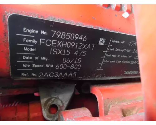 CUMMINS ISX15 4583 ENGINE ASSEMBLY
