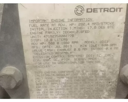 DETROIT DD13 (471927) ENGINE ASSEMBLY