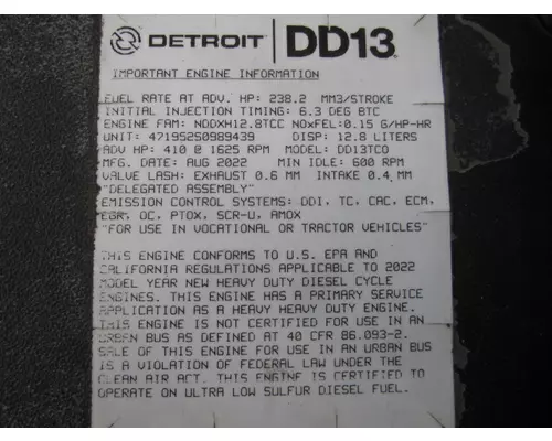 DETROIT DD13 (471952) ENGINE ASSEMBLY