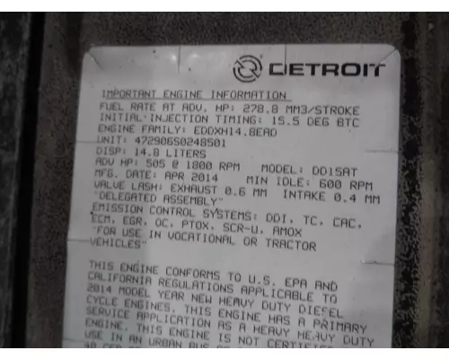 DETROIT DD15 (472906) ENGINE ASSEMBLY