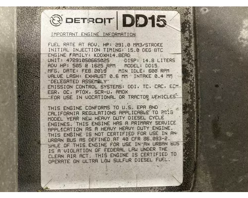 Detroit DD15 Engine Assembly