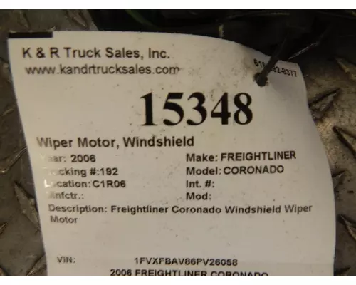 FREIGHTLINER CORONADO Wiper Motor, Windshield
