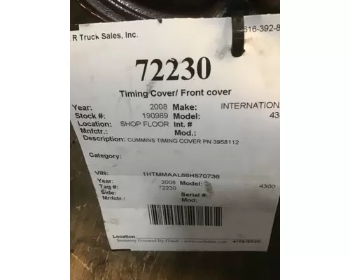 INTERNATIONAL 4300 Timing Cover Front cover