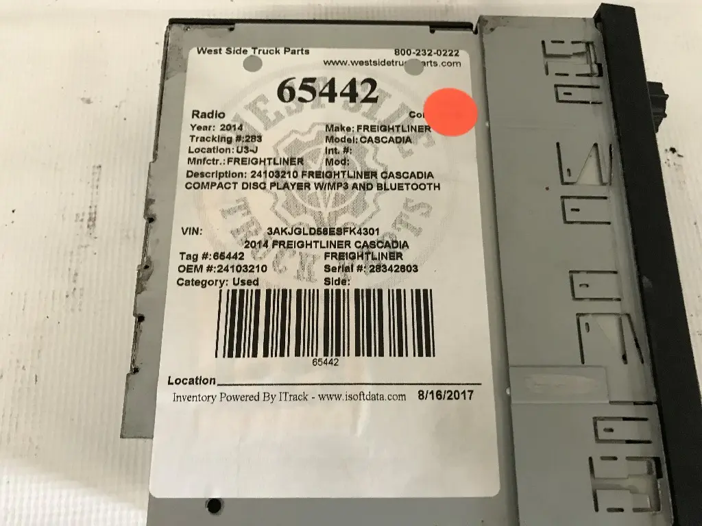 FREIGHTLINER CASCADIA Radio OEM# 24103210 in OWENSBORO, KY #65442