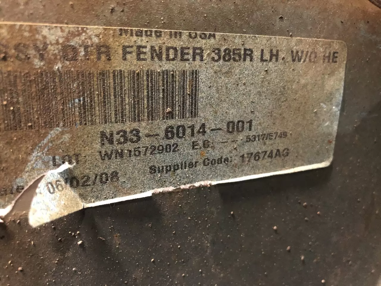 Peterbilt 386 Chassis Fairing OEM# N33-6014-001 in Spencer