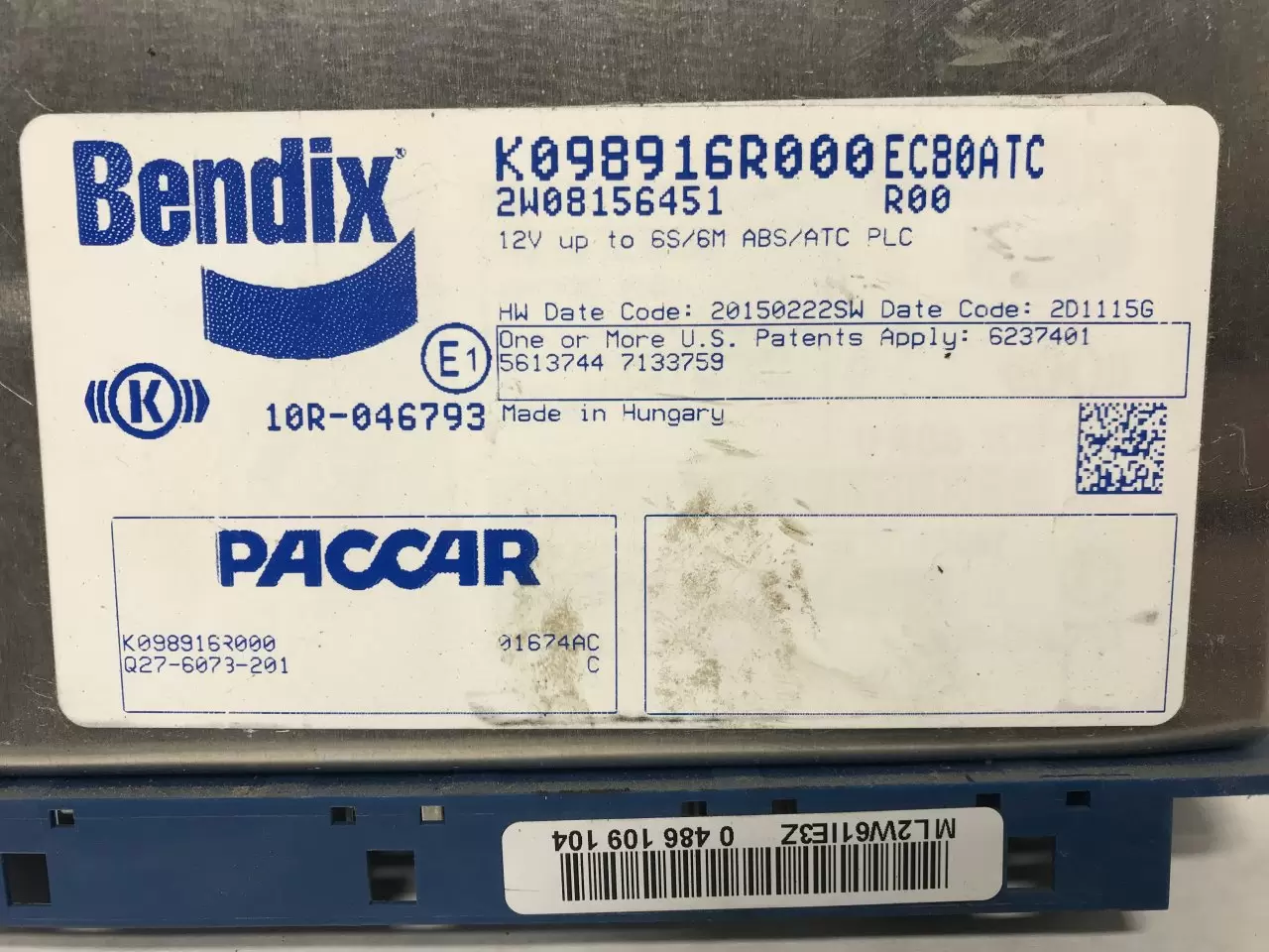 Peterbilt 579 Brake Control Module (ABS) OEM# K098916R000 in Sioux 