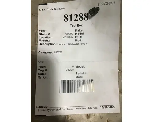 Tool Box   K &amp; R Truck Sales, Inc.