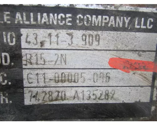 ALLIANCE R15-2N AXLE ASSEMBLY, REAR (REAR)