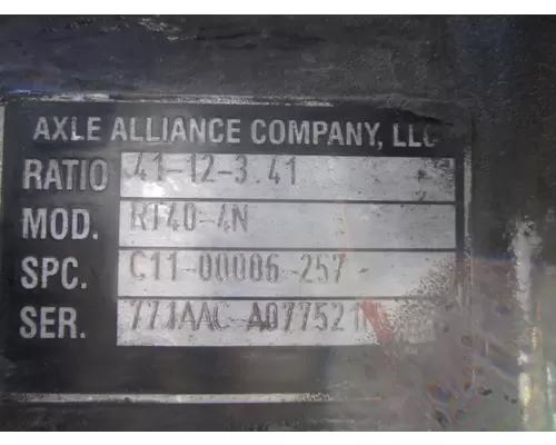 ALLIANCE RT40-4NR341 DIFFERENTIAL ASSEMBLY REAR REAR