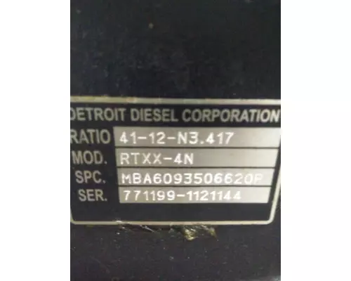 ALLIANCE RT40-4NR342 DIFFERENTIAL ASSEMBLY FRONT REAR