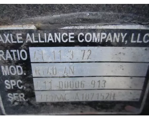ALLIANCE RT40-4NR373 DIFFERENTIAL ASSEMBLY FRONT REAR