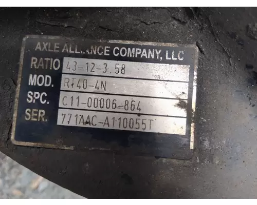 ALLIANCE RT40-4N AXLE ASSEMBLY, REAR (REAR)