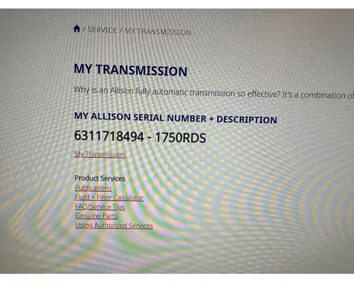 ALLISON 1750RDS Transmission Assembly