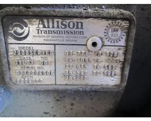 ALLISON 2000 TRANSMISSION ASSEMBLY