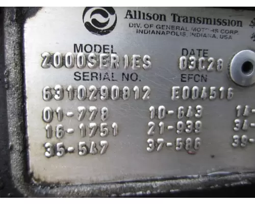 ALLISON 2000 TRANSMISSION ASSEMBLY