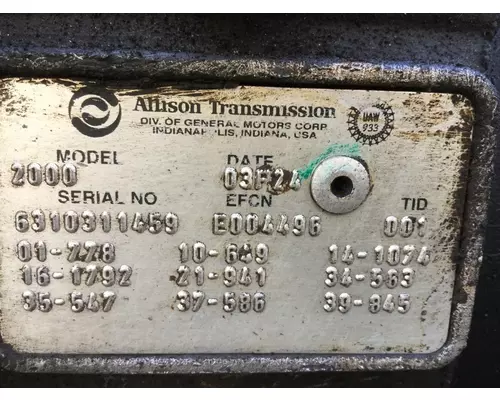 ALLISON 2000 TRANSMISSION ASSEMBLY