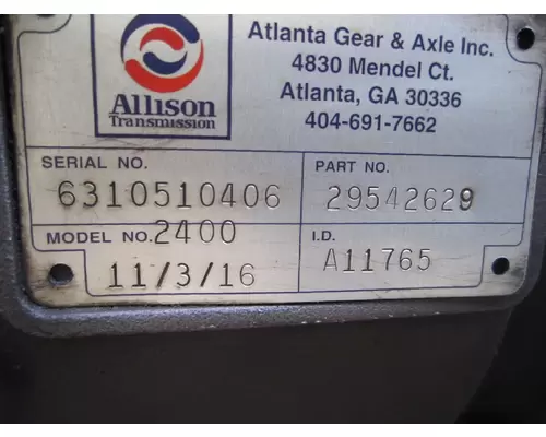 ALLISON 2100RDS TRANSMISSION ASSEMBLY