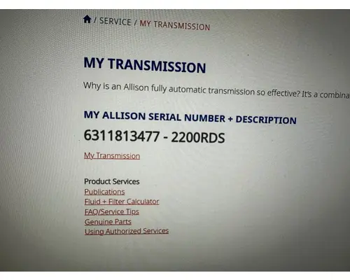 ALLISON 2200RDS Transmission Assembly