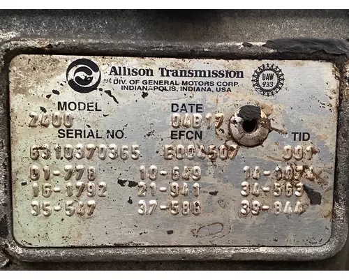 ALLISON 2400 SERIES Transmission Assembly