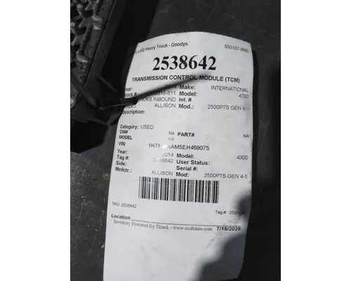 ALLISON 2500PTS GEN 4-5 TRANSMISSION CONTROL MODULE (TCM)