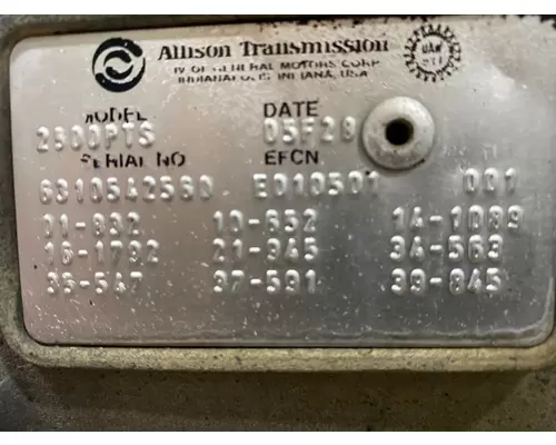 ALLISON 2500PTS Transmission Assembly