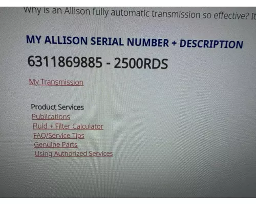 ALLISON 2500RDS Transmission Assembly