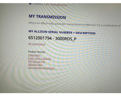 ALLISON 3000RDS Transmission Assembly