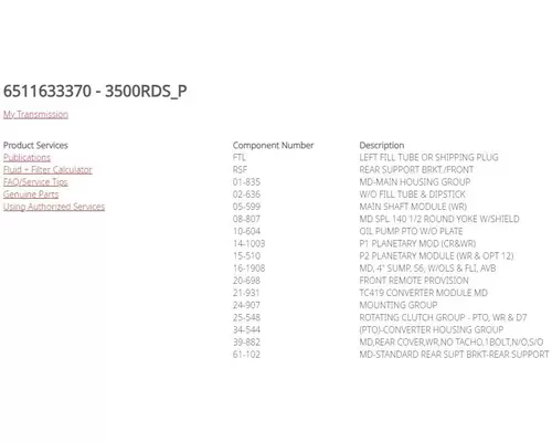 ALLISON 3500RDS Transmission Assembly