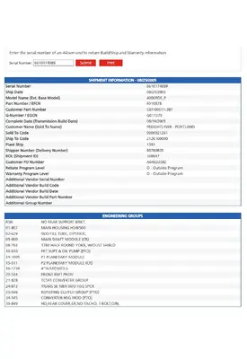 ALLISON 4000RDSP Transmission Assembly