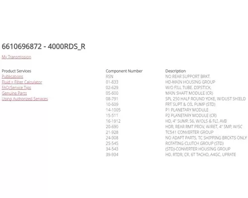 ALLISON 4000RDS Transmission Assembly