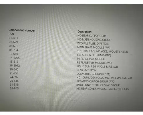 ALLISON 4500 RDS Transmission Assembly