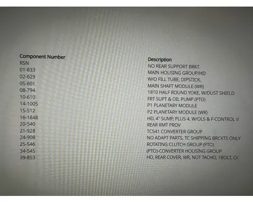 ALLISON 4500 RDS Transmission Assembly