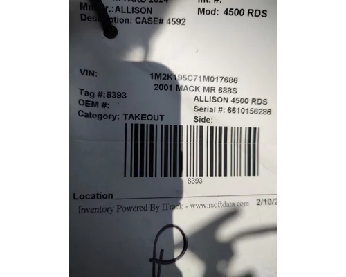 ALLISON 4500 RDS TransmissionTransaxle Assembly
