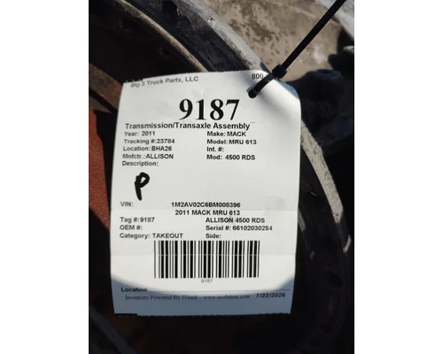 ALLISON 4500 RDS TransmissionTransaxle Assembly