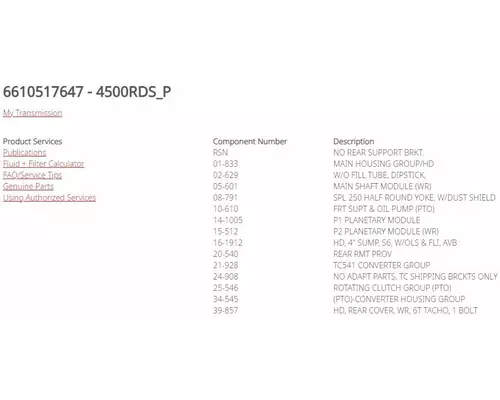 ALLISON 4500RDS Transmission Assembly