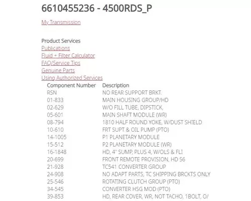 ALLISON 4500RDS Transmission Assembly
