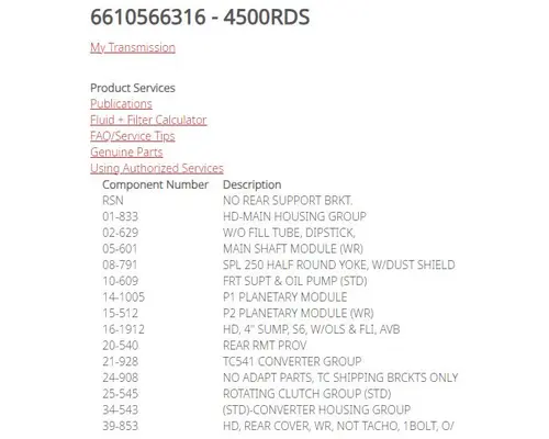ALLISON 4500RDS Transmission Assembly