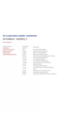 ALLISON 4500RDS Transmission Assembly