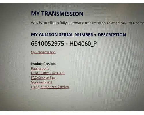 ALLISON HD4060_P Transmission Assembly
