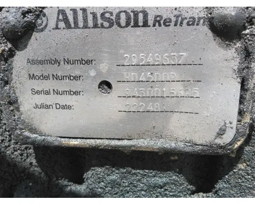 ALLISON HD4500P TRANSMISSION ASSEMBLY