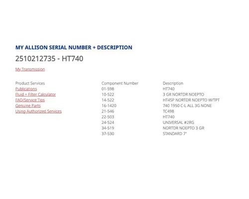 ALLISON HT740 Transmission Assembly