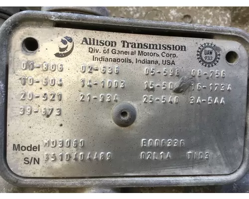 ALLISON MD3060P TRANSMISSION ASSEMBLY