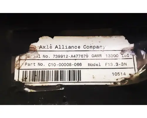 AXLE ALLIANCE AF-13.3-3 (F13.3-3N) Axle Assembly, Front (Steer)