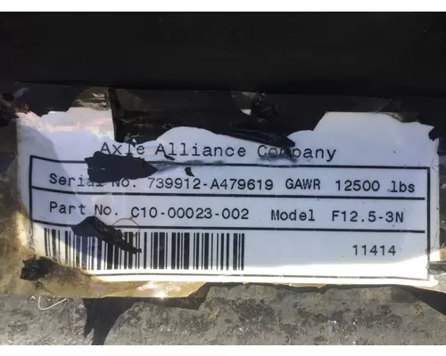 AXLE ALLIANCE F125-3N AXLE ASSEMBLY, FRONT (STEER)