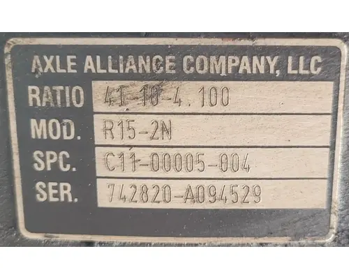 AXLE ALLIANCE R15-2N Rear Rears (Tandem Rear or Single)