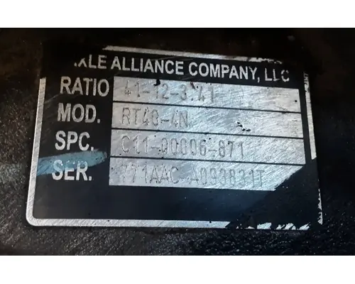 AXLE ALLIANCE RT40-4NF Cutoff Tandem Axle