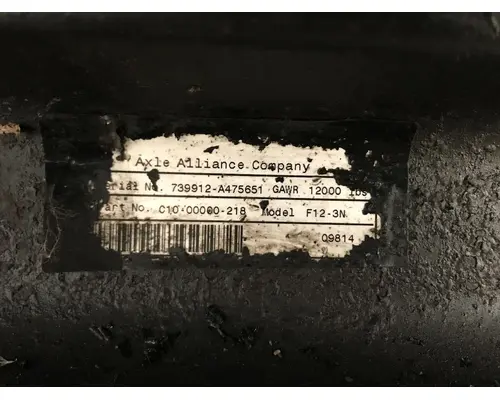 Alliance Axle AF-12.0-3 Axle Assembly, Front (unused)